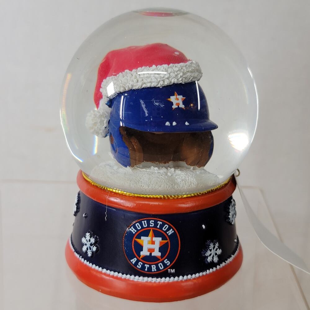 MLB Houston Astros Christmas Snow Globe Helmet w/ Santa Hat - NWT